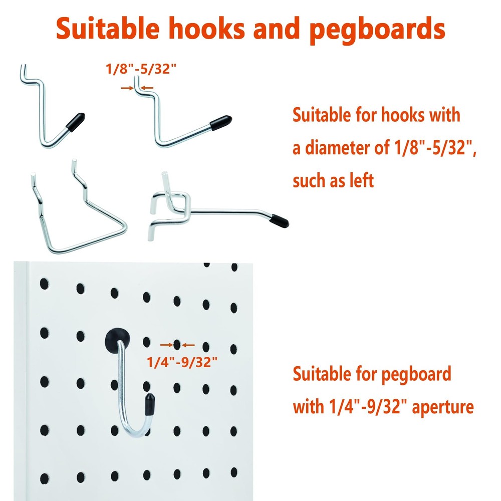 MENEONE Pegboard Hook Locks, for Stopping Hooks from Falling Off, Black