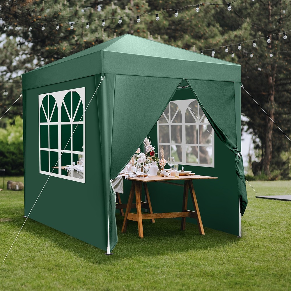 2 x 2m Two Doors&Two Windows Practical Waterproof Right-Angle Folding Tent Green