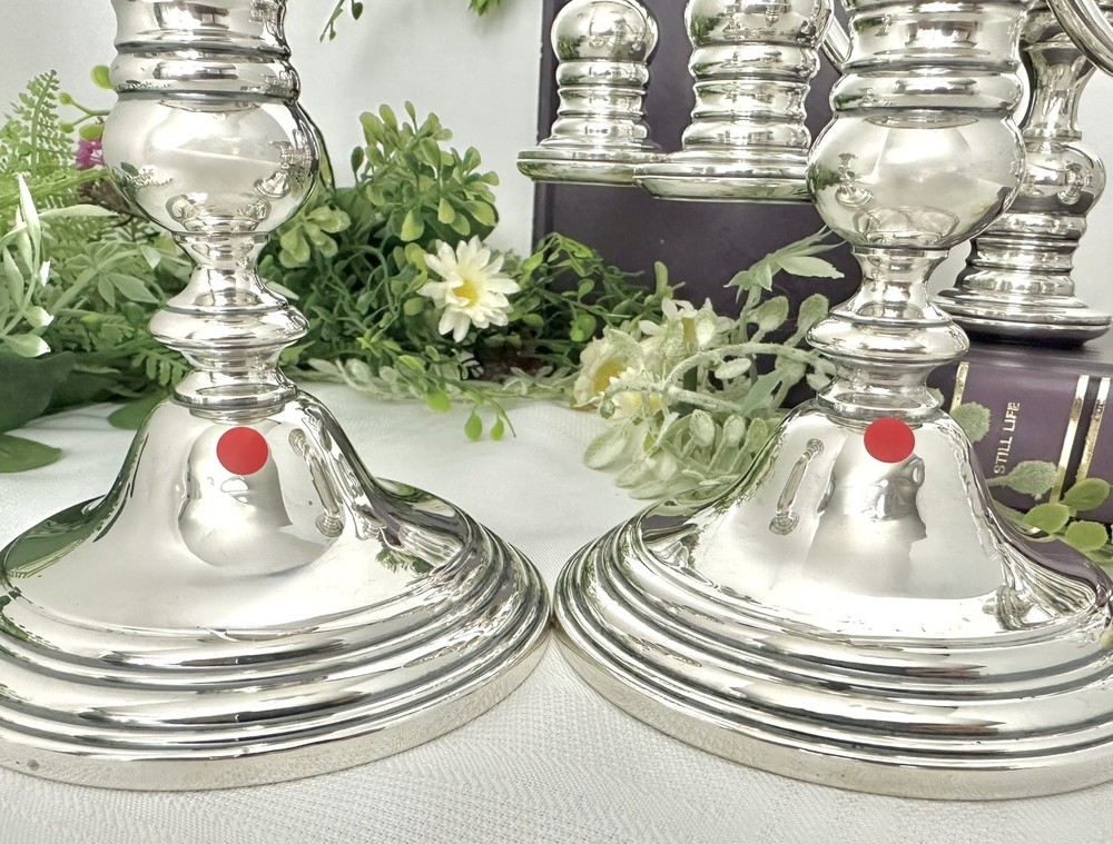 Gorham Sterling Silver Pilgrim Candelabra 3 Light Convertible Candlesticks Pair