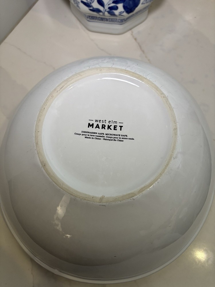 West Elm Large 6 Quart Mixing Utility Bowl Professional Grade Kitchenware