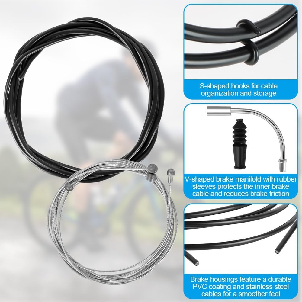 Universal Bicycle Brake Cable Kit Shift and Drive Cables with Housing