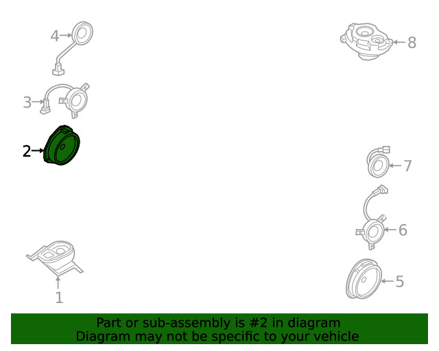 Genuine Ford Front Dr Speaker HP5Z18808B