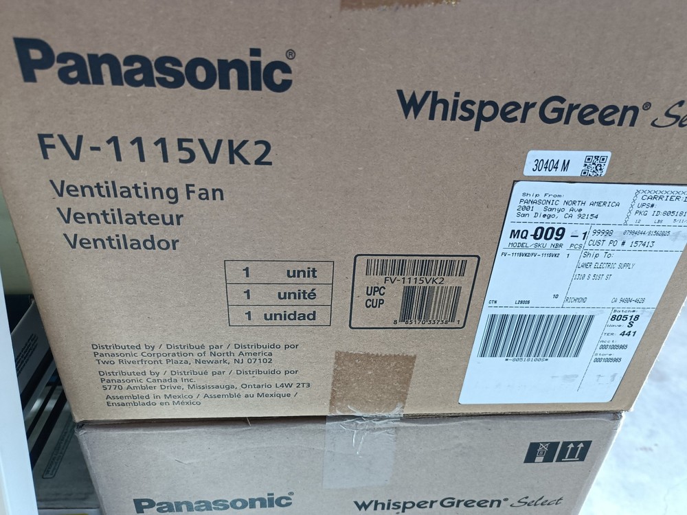 Panasonic WhisperGreen Select 110-150 CFM Exhaust Fan
