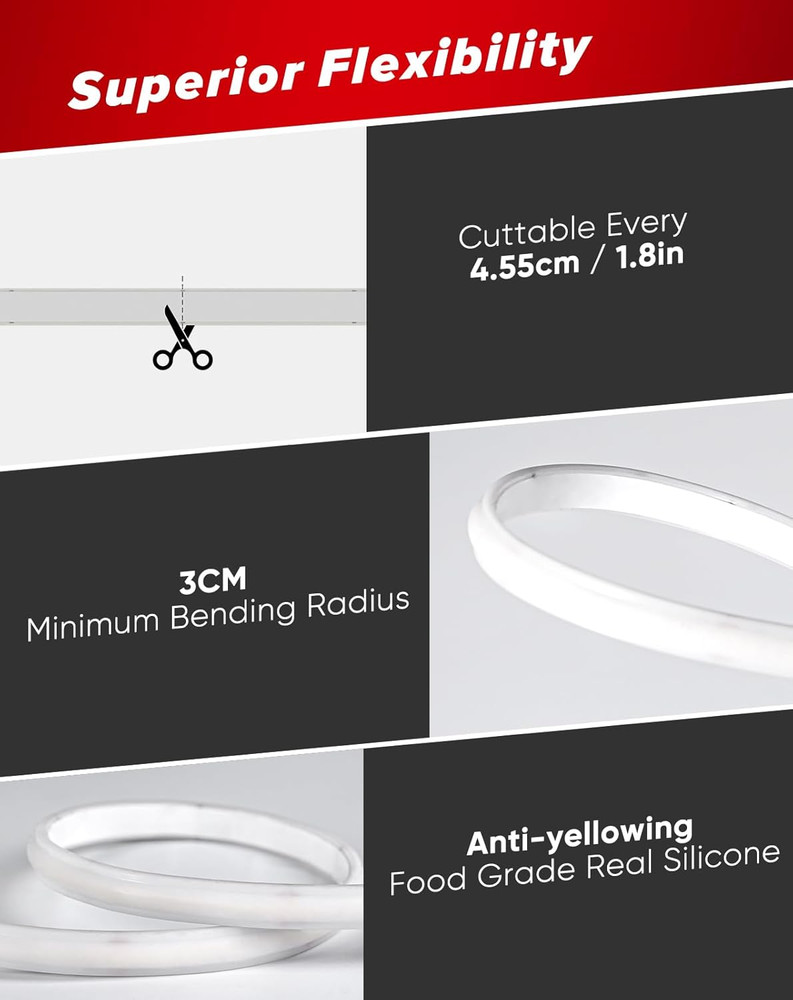 COB LED Neon Rope Lights & Connection Wire Pack - Complete Bundle