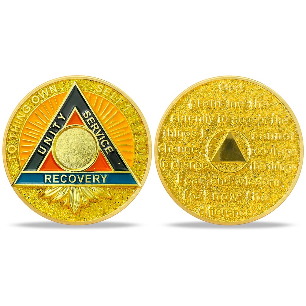 Personalized 1-65 Years Alcoholics Anonymous AA Chips Medallion Sobriety Coin