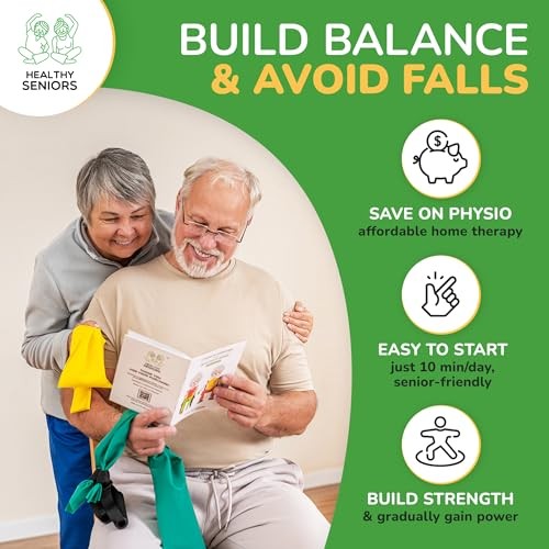 Chair Exercise Program with Two Resistance Bands, Handles and Printed Exercise
