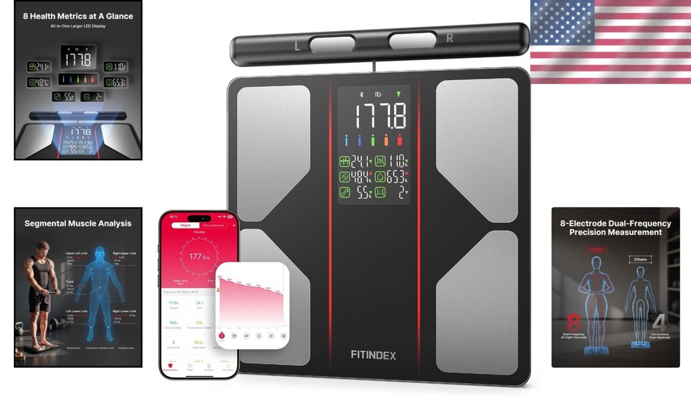 Body Composition Analyzer with 8-Electrode Large Platform