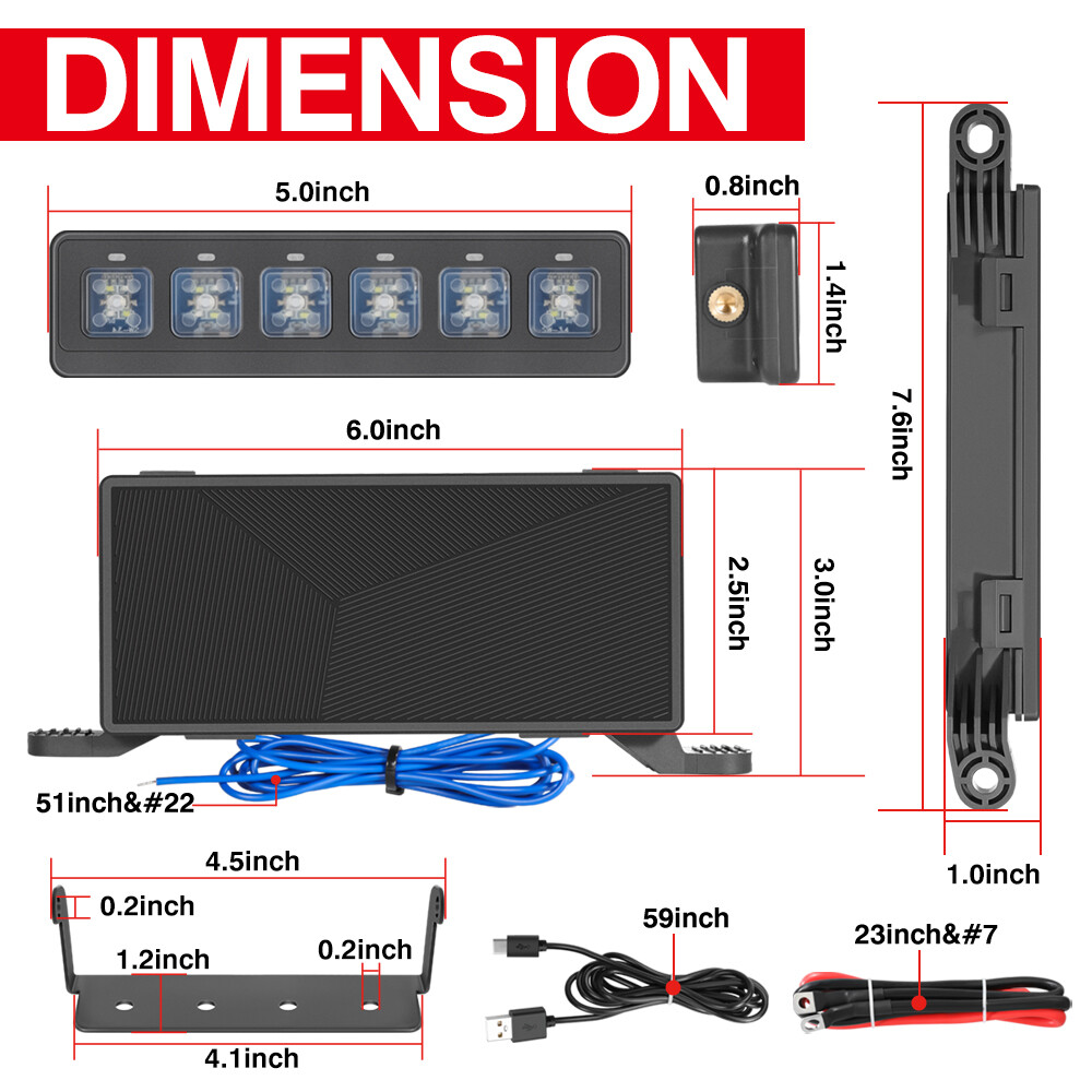 6 Gang Switch Panel Auxiliary Circuit Control Relay System for Jeep Wrangle JK