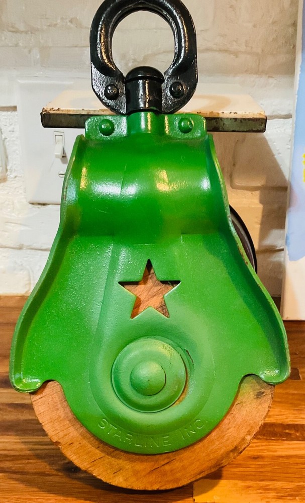 Vintage Green Starline Inc Barn Pulley