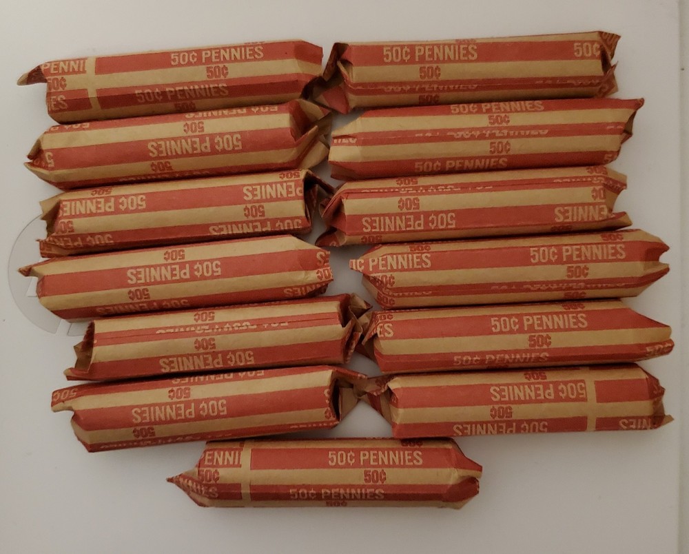LINCOLN PENNY 13 rolls unsearched