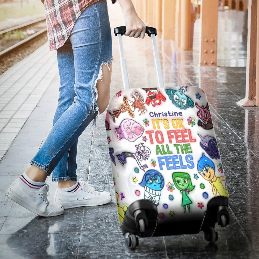 Personalized Disney Inside Out Luggage Protector Suitcase Dust Cover 18"-30"