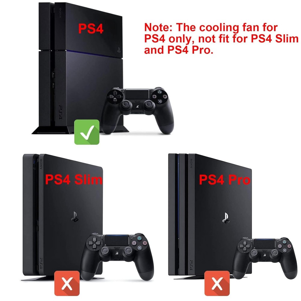 Cooling Fan for PS4, USB External Cooler 5 Turbo Temperature Control...