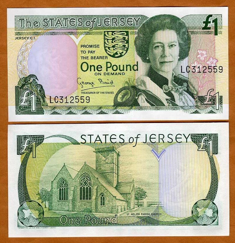 Jersey, 1 pound, ND (1993), P-20, QEII, UNC