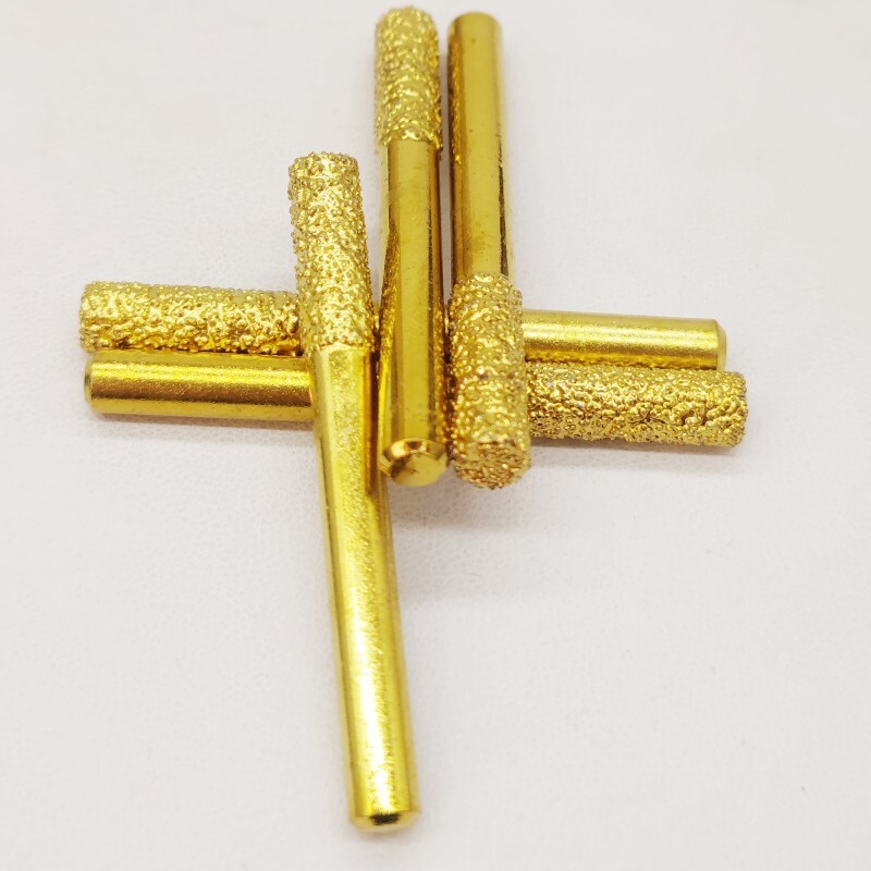 5Pcs Diamond Mounted Point 6mm Brazed Grinder Cylindrical Head Grinding Bit