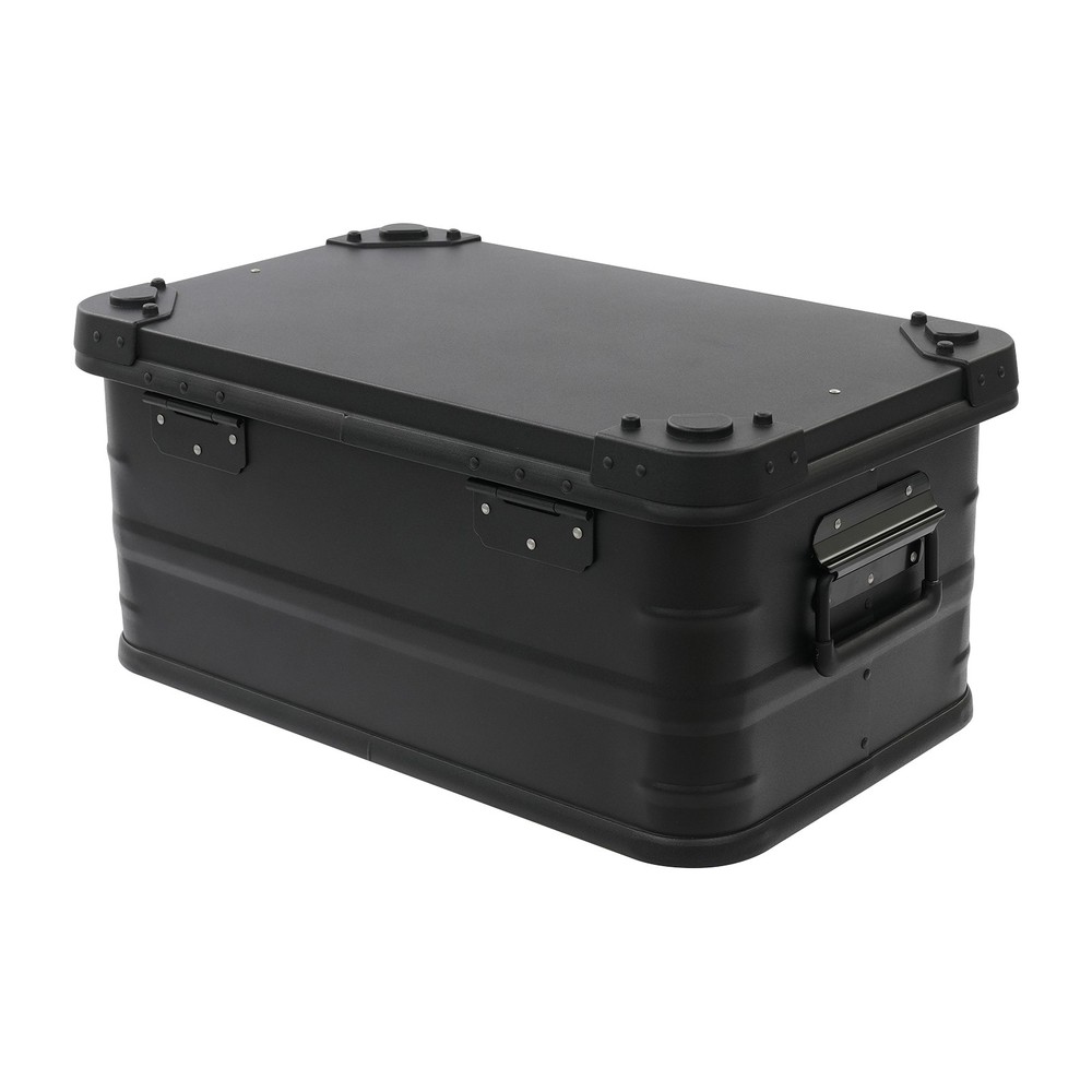 30L Aluminum Storage Box w/ Sponge Pad - 7.93 Gallon Black Rectangular Container