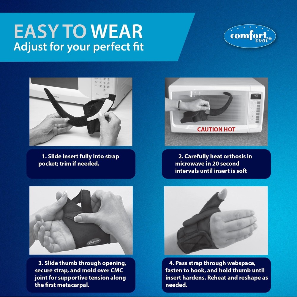 Comfort Cool Thumb CMC Abduction Splint, Medium, Right Hand, Thumb Brace for ...