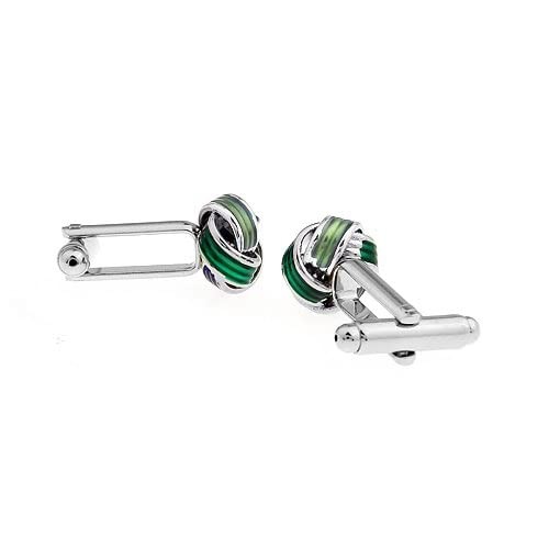 Clear Green Knot Cufflinks