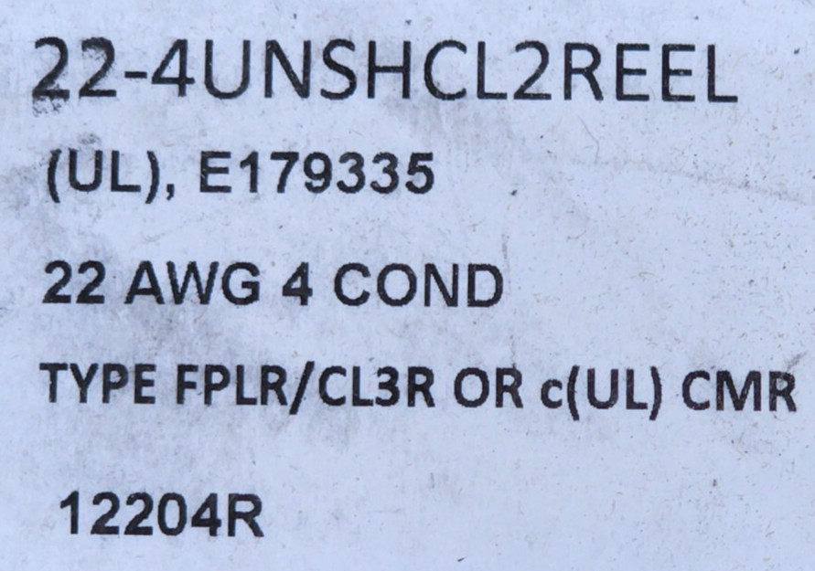 Advanced Digital 12204R 22/4C Stranded Riser Security/Alarm Cable Gray /100ft