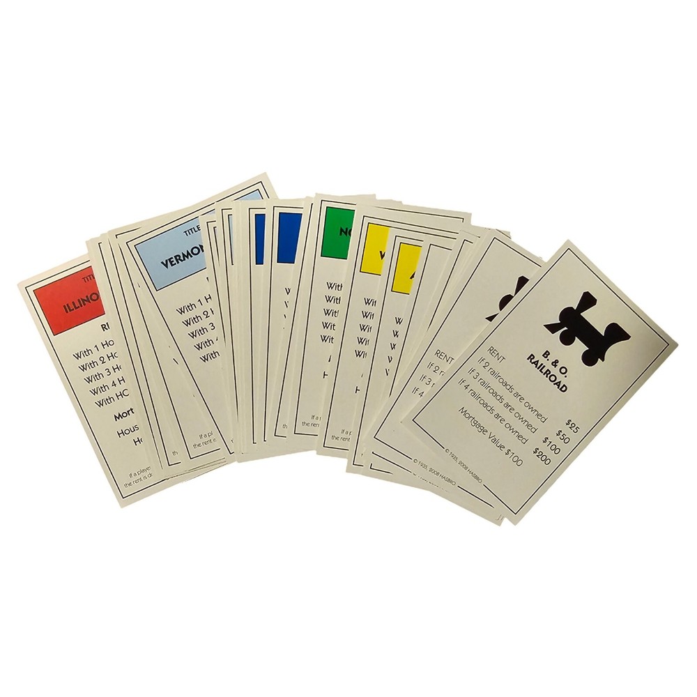 Monopoly (Championship) Title Cards Replacement Pieces