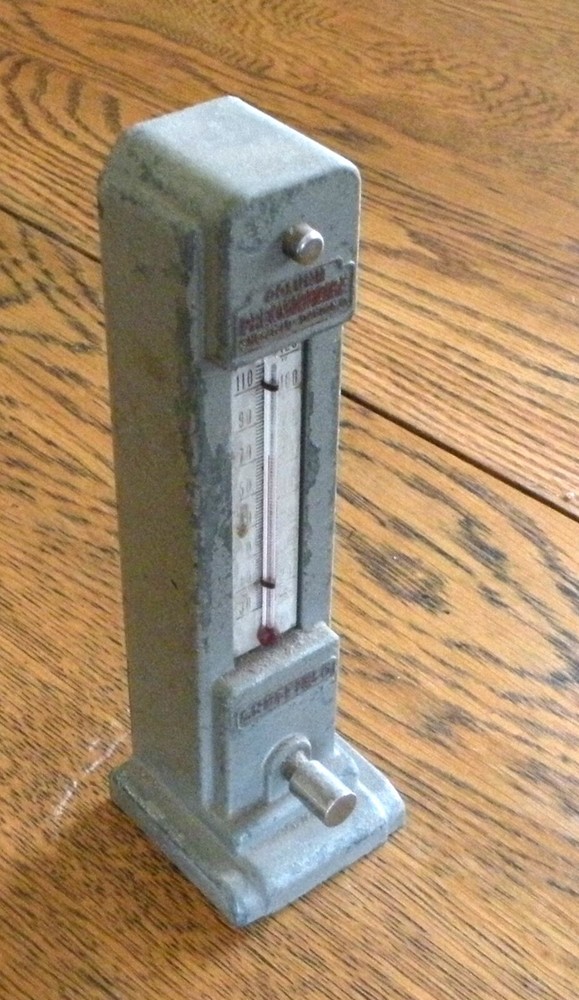 INTRIGUING SHEFFIELD DAIRY THERMOMETER COLUMN PRECISIONAIRE DAYTON OHIO Deco