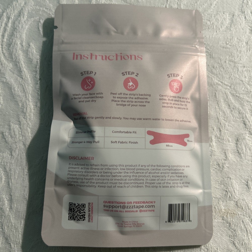 ZZZTAPE Extra Strength Nasal Strips PINK