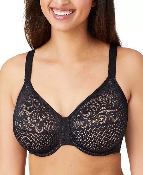 Wacoal 857210 Visual Effects Minimizer Bra Black, blue New