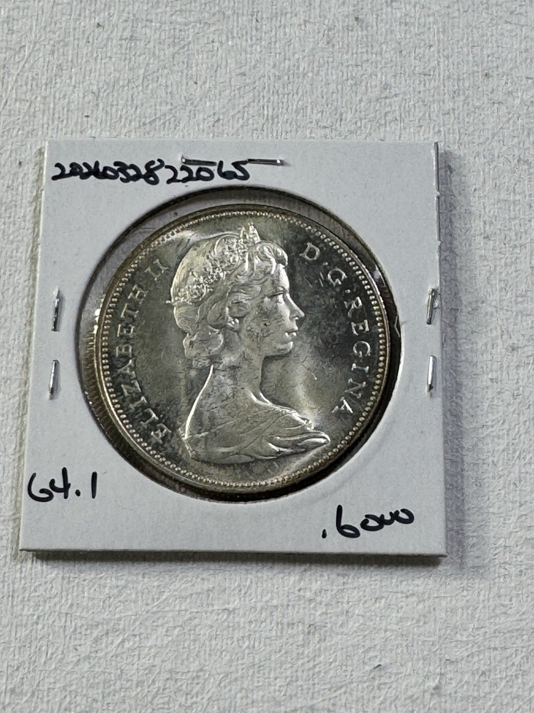 1965 Canada $1 Silver Coin Pointed 5 Large Beads