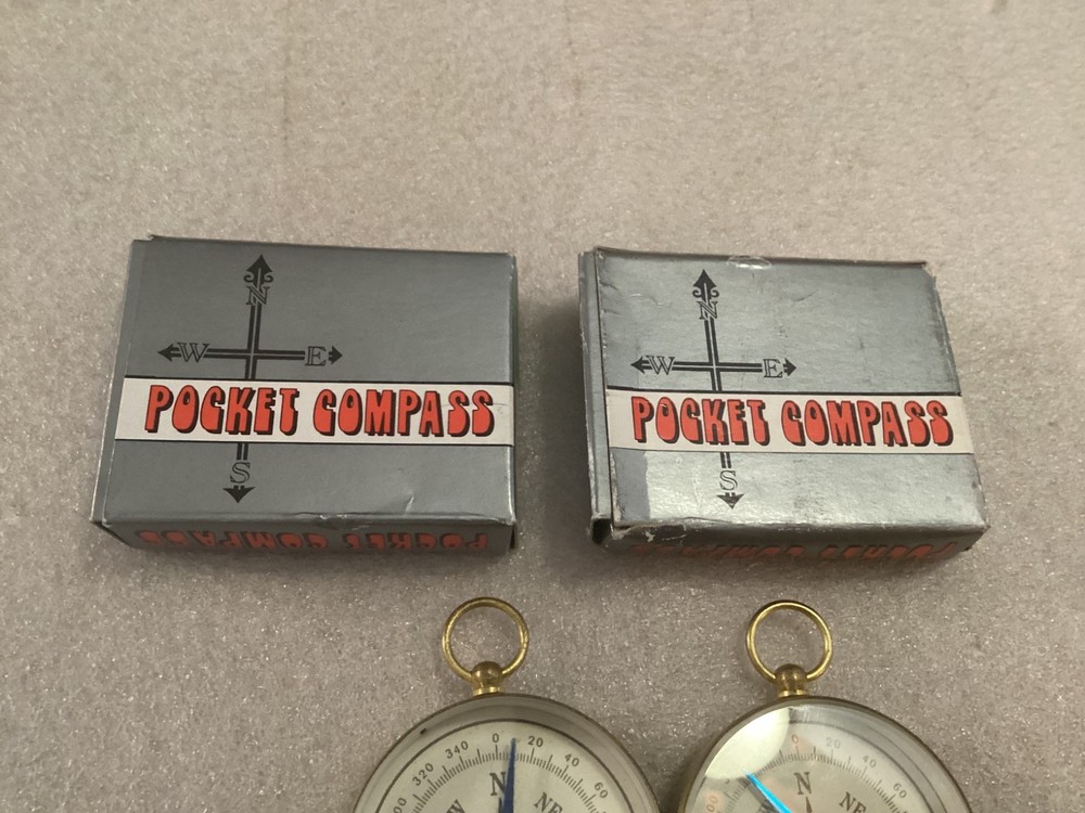 2 VINTAGE POCKET COMPASSES