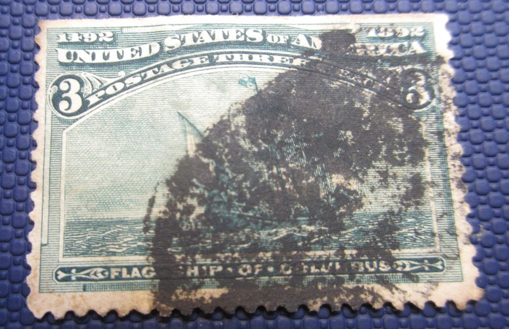Early US Postage Stamp, Scott #232 - Heavy Cancel