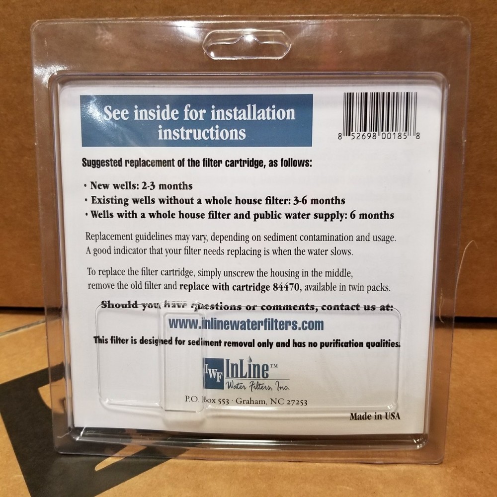 Washing Machine Inline Water Filter Sediment Screen 85470, 1 EACH