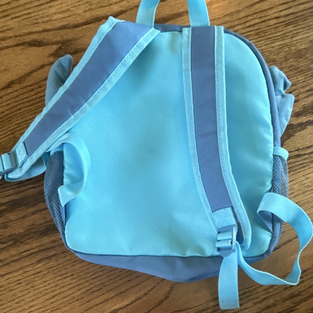 Disney Stitch Kids Blue Polyester Backpack with Ears & Adjustable Straps