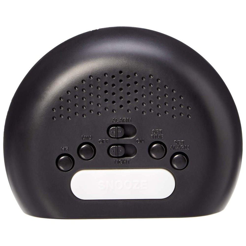 Amazon Basics Small Digital Oval Alarm Clock with LED Display, Small, Black