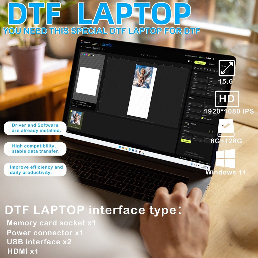 DTF Printer A3 Size with Auto Cutter, Lancelot Pro Bundle Includes Laptop Ink