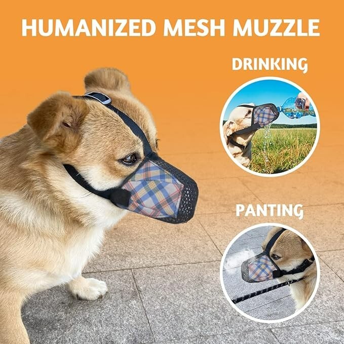 Dog Muzzle, Soft Dog Muzzle for Small Medium Large Size Dogs Mesh Printed Full C