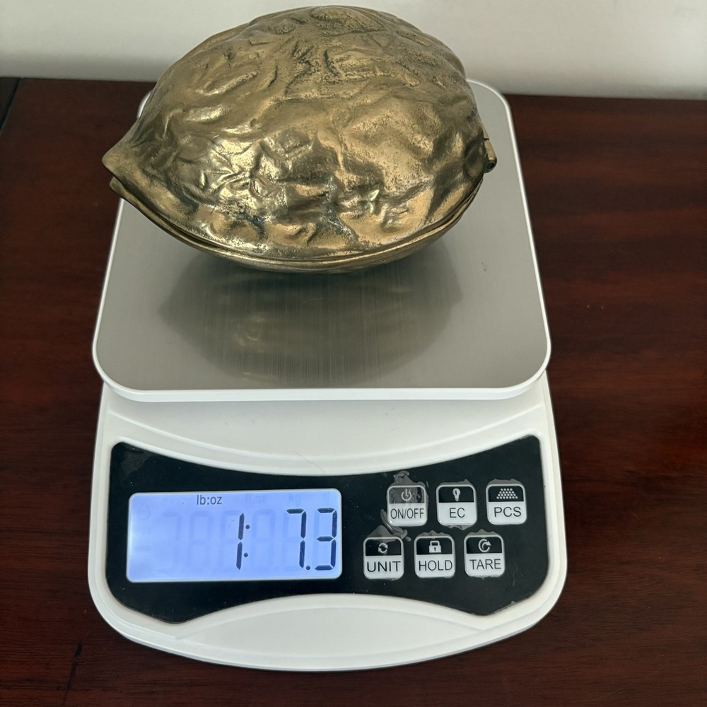 Brass Vintage Walnut Shaped Nutcracker - Interpur - Hinged