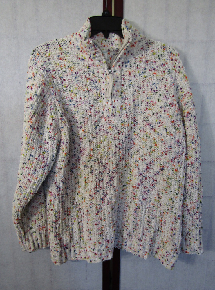 NIB There Abouts Speckled Threaded Pullover 1/4 Zip Sweater Women's XL Plus