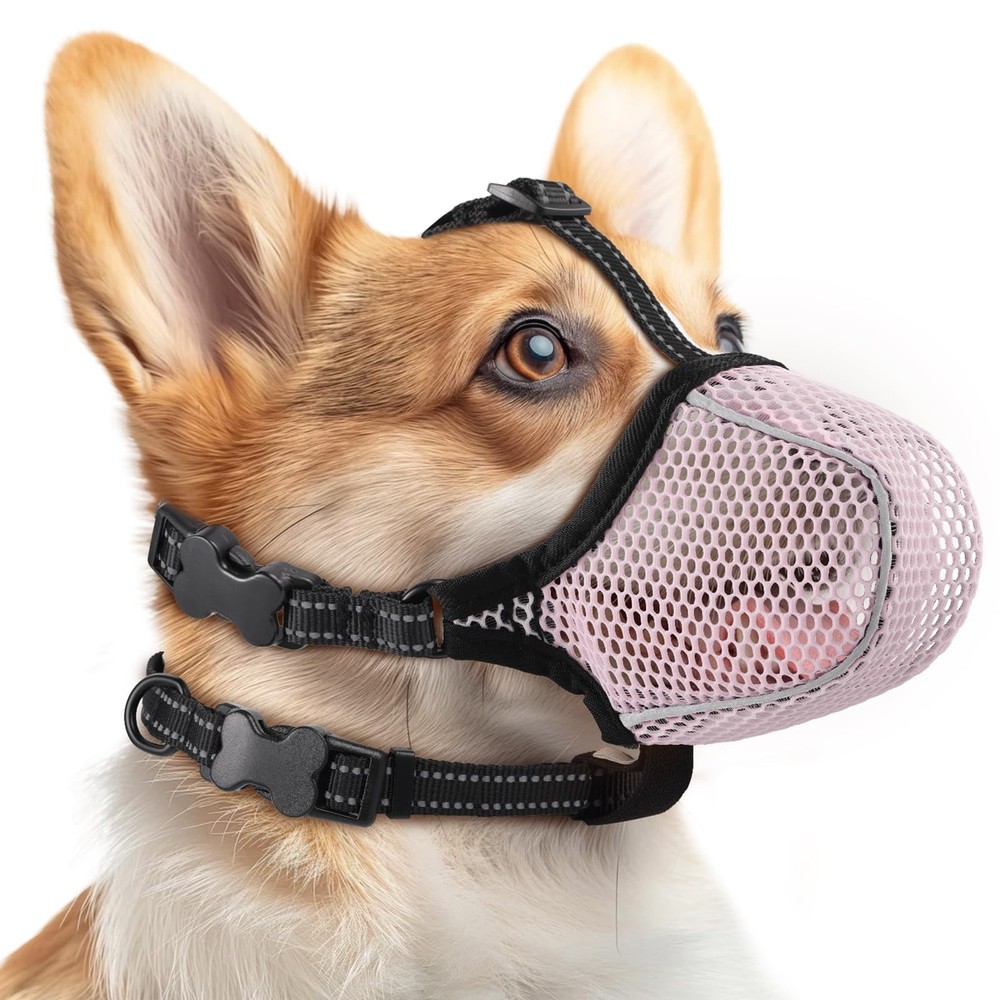 Dog Muzzle,Mesh Soft Muzzle for Small Medium Large Sized Dogs, Breathable Ref...