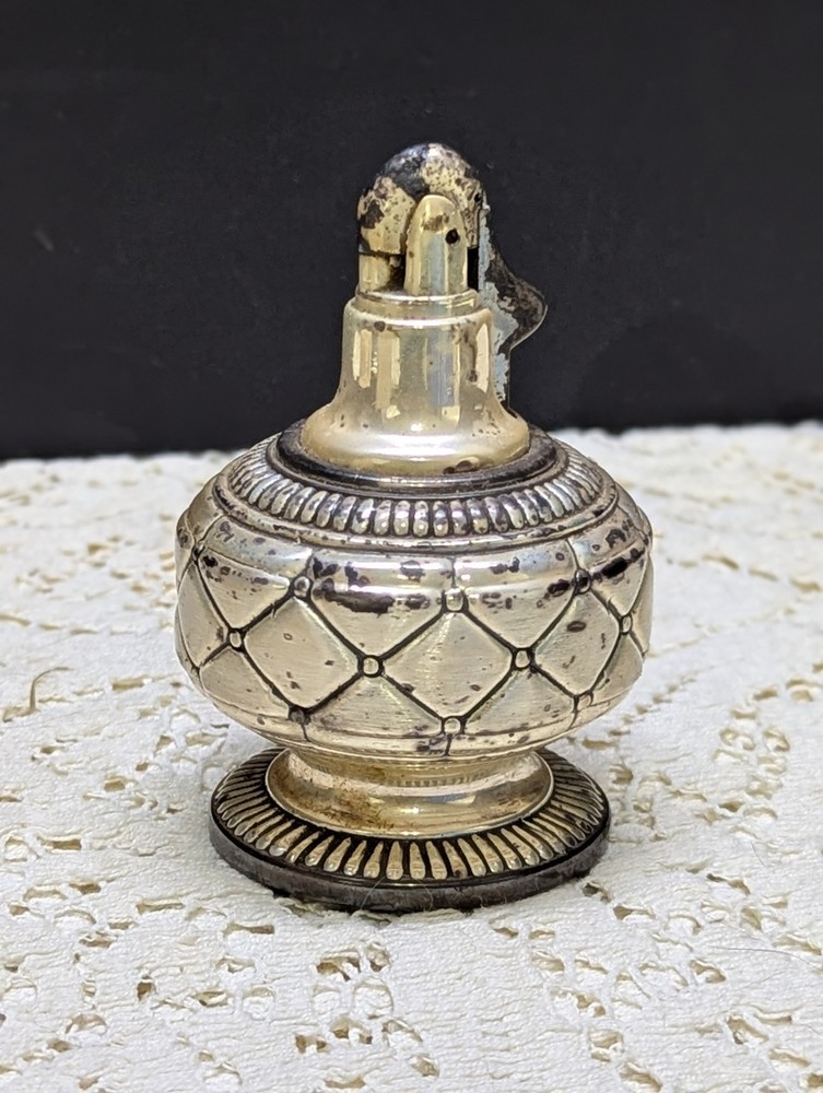 Vintage Ronson Gloria Table Cigar Cigarette Lighter Silver Plated