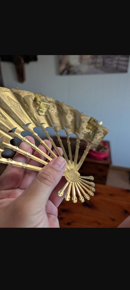 Brass Decorative Fan Set of 2
