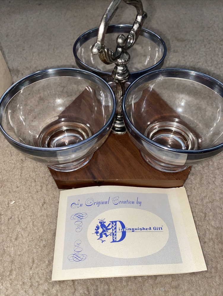 Vtg Silver Crystal Servette Set