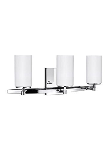 Seagull 4424603-05 Three Light Bath Fixture, Chrome