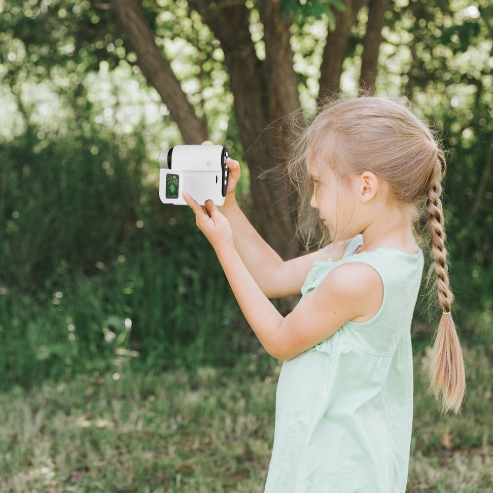 1000X Handheld Microscope for Kids Screen Rechargeable Mini Pocket Digital