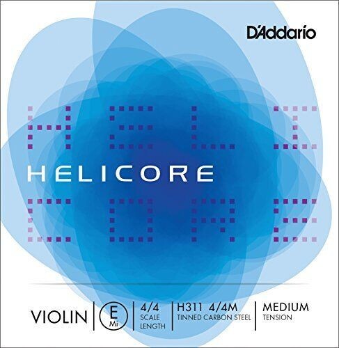 D'Addario Helicore Violin Single E String, 4/4 Scale Medium Tension