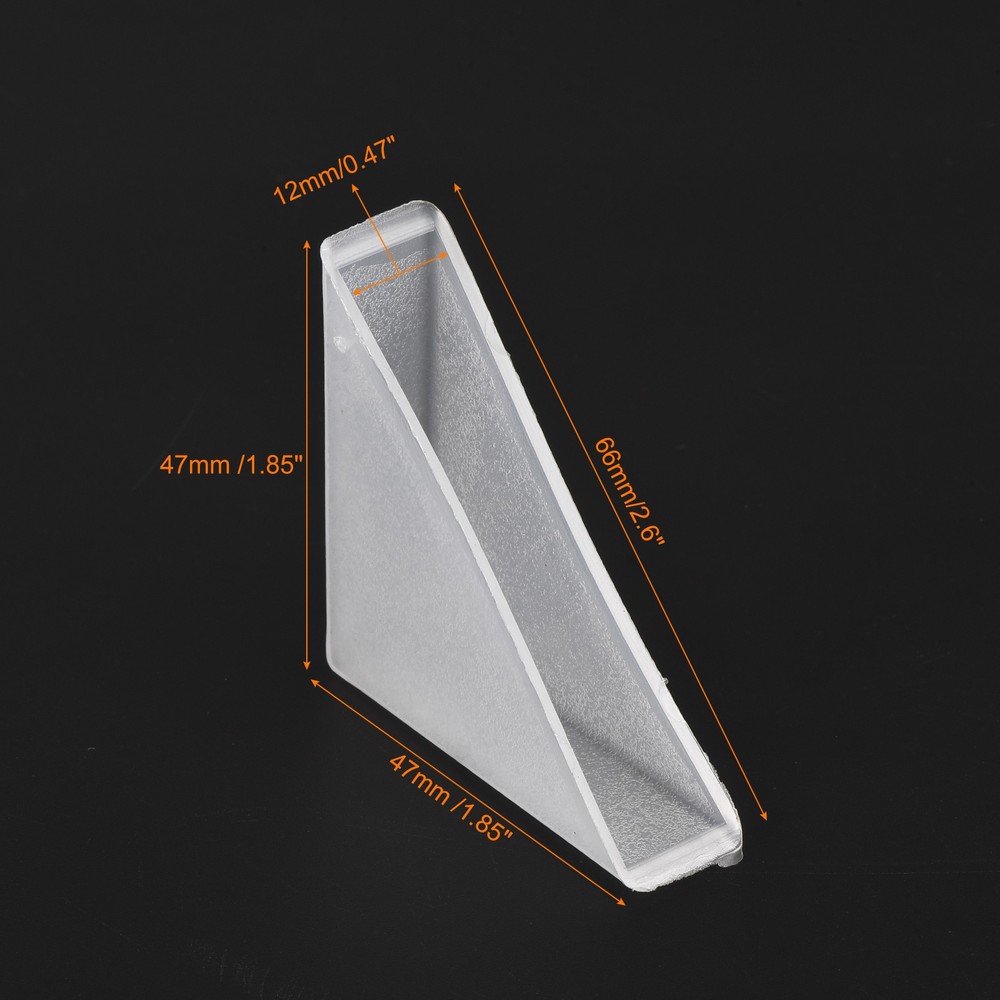 8Pcs Corner Protectors 12x66mm Plastic Triangle Corner Guards Cushion, White