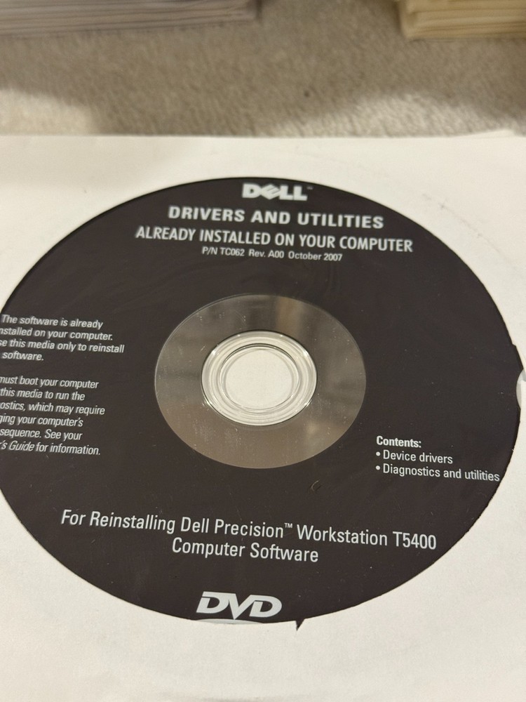 Dell Reinstalling Dell Precision Workstation T5400 Computer Software