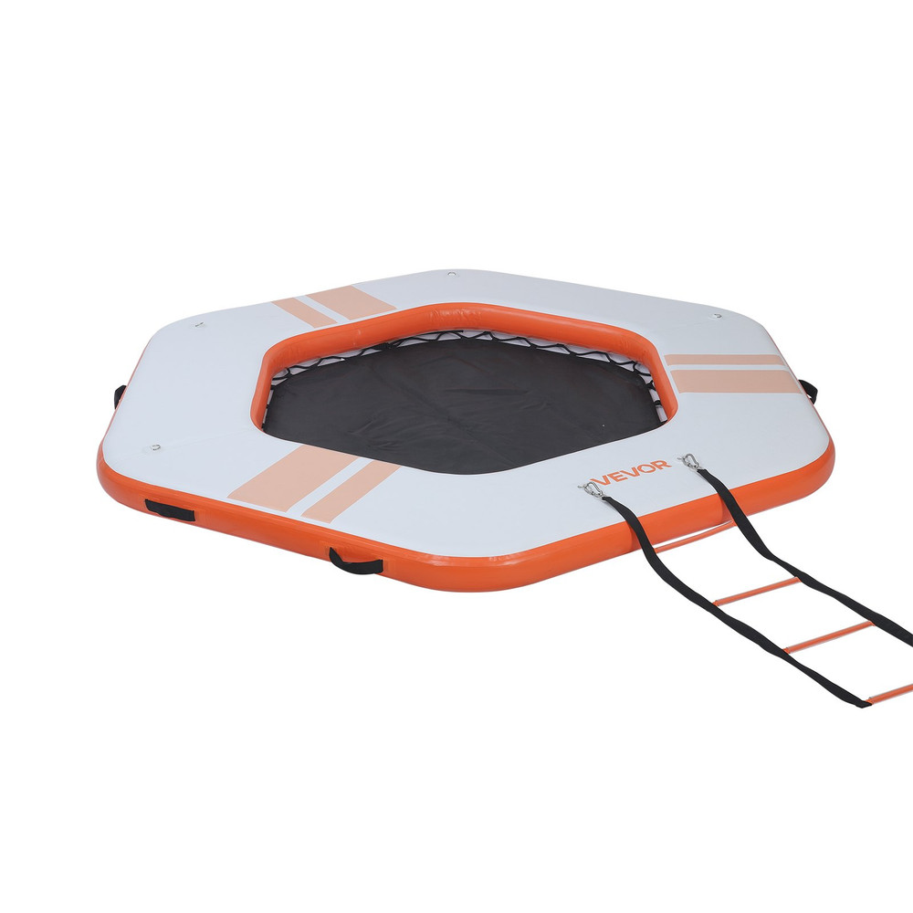 Inflatable Floating Dock, 8.5x8.5 FT Inflatable Dock Platform, Orange