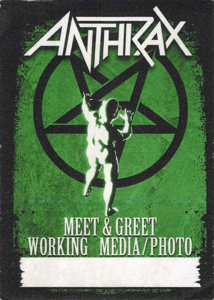 Anthrax Green Meet and Greet Pass 2003