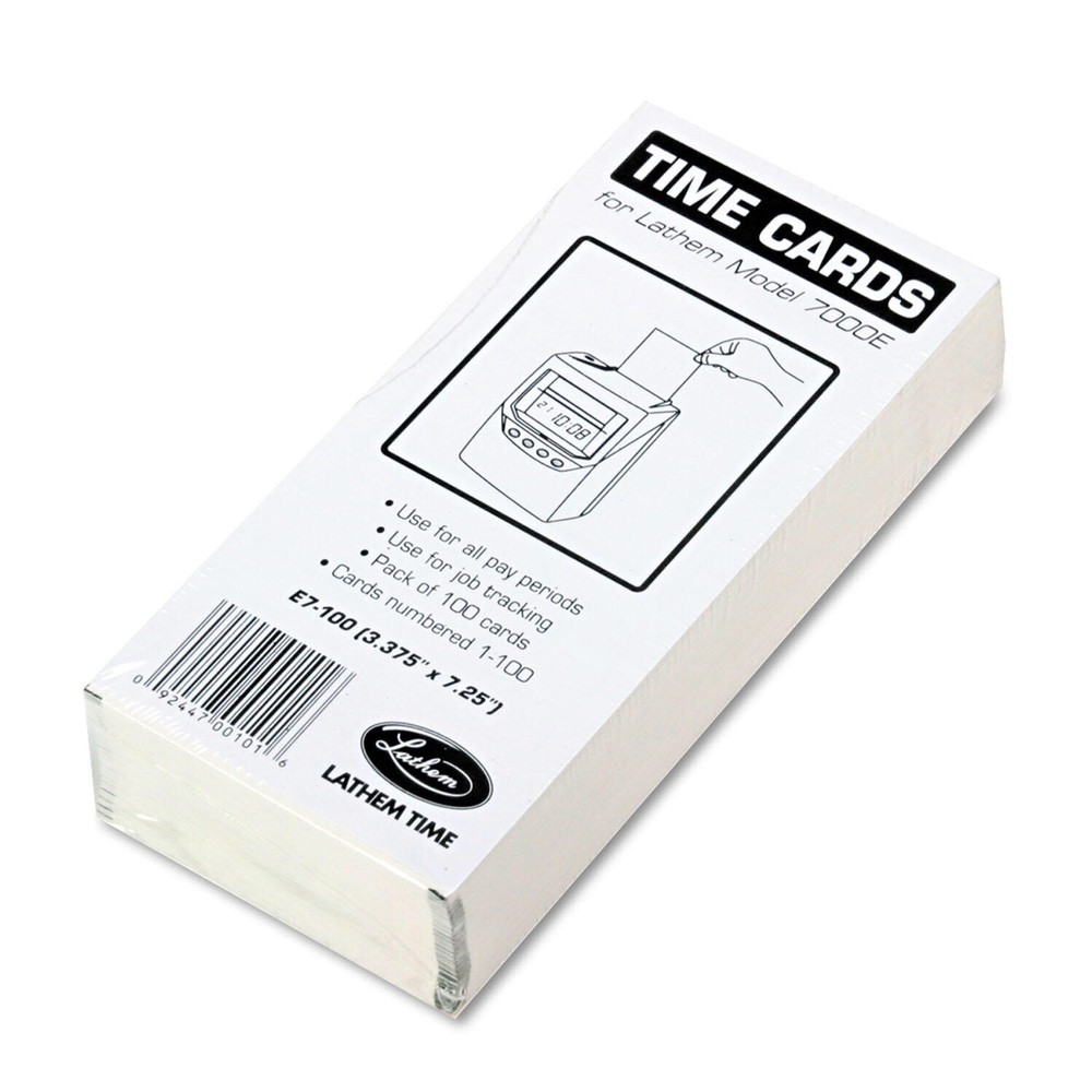 Lathem® Time Universal 2-Sided Time Card 100ct