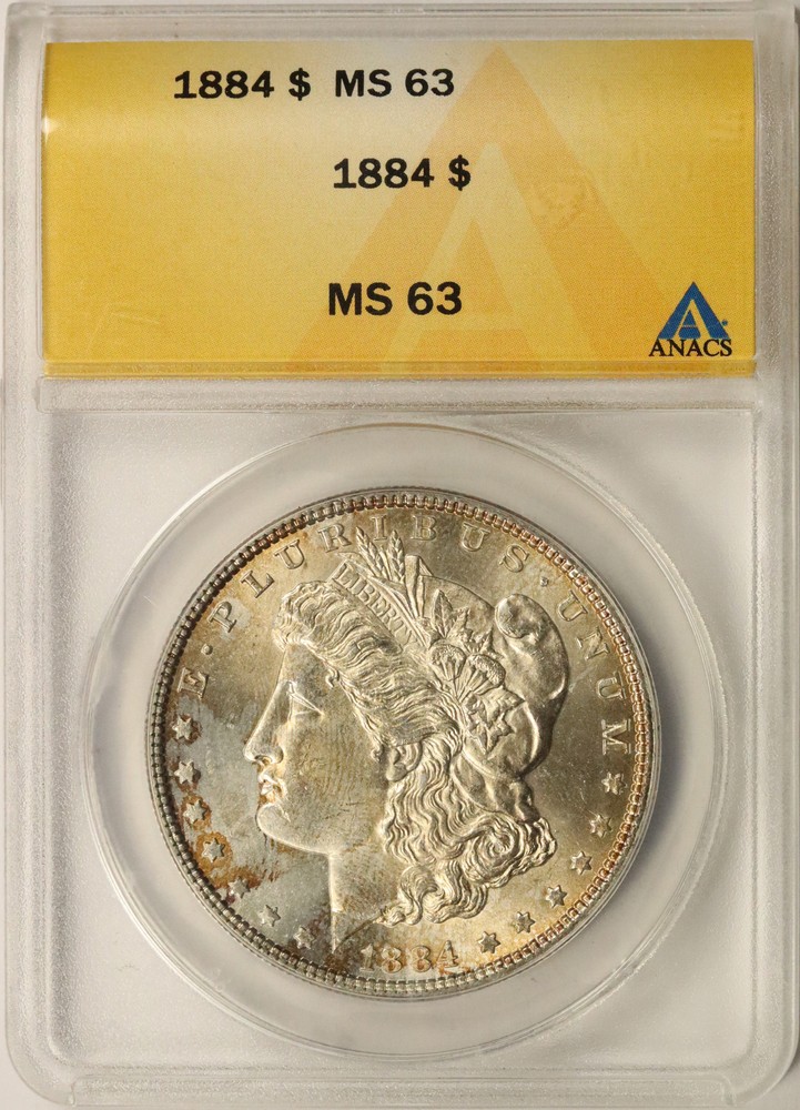 1884 Morgan Silver Dollar $1 ANACS MS63