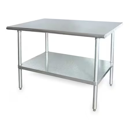 Fixed Work Table, Ss, 72" W, 24" D,  2Kre8